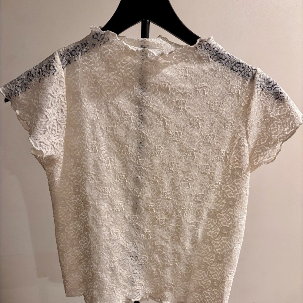 Elegant White Lace Women's Top
